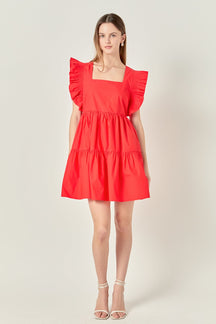 ENGLISH FACTORY - Ruffled Dress with Smocking Detail - DRESSES available at Objectrare