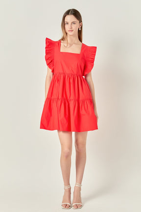 Ruffled Dress with Smocking Detail