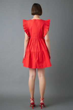 ENGLISH FACTORY - English Factory - Ruffled Dress with Smocking Detail - DRESSES available at Objectrare