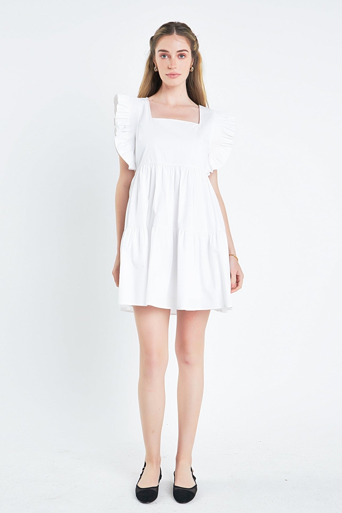 ENGLISH FACTORY - Ruffled Dress with Smocking Detail - DRESSES available at Objectrare