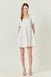 Ruffled Dress with Smocking Detail