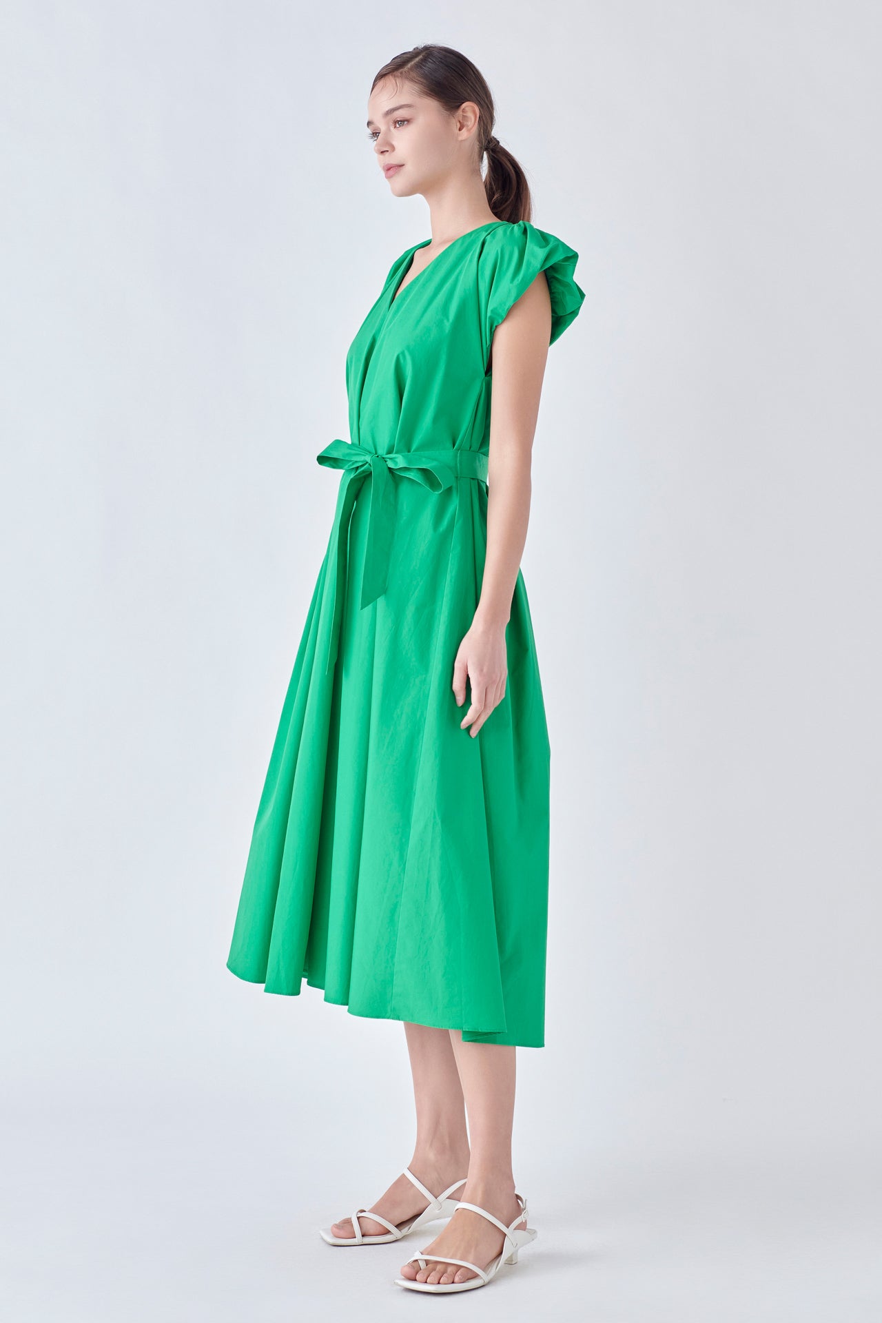 ENGLISH FACTORY - Puffy Sleeve Midi Dress - DRESSES available at Objectrare