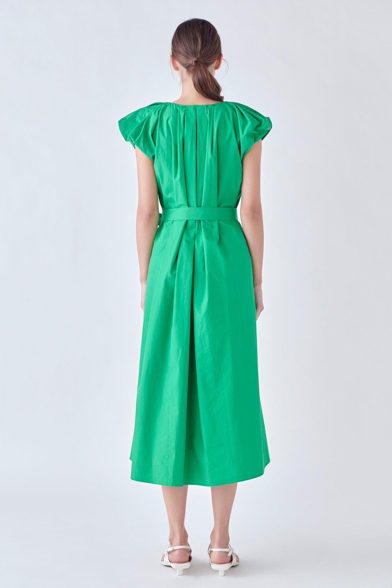 ENGLISH FACTORY - Puffy Sleeve Midi Dress - DRESSES available at Objectrare