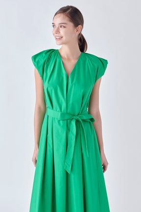 ENGLISH FACTORY - Puffy Sleeve Midi Dress - DRESSES available at Objectrare