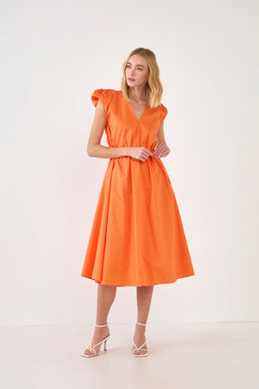 ENGLISH FACTORY - Puffy Sleeve Midi Dress - DRESSES available at Objectrare