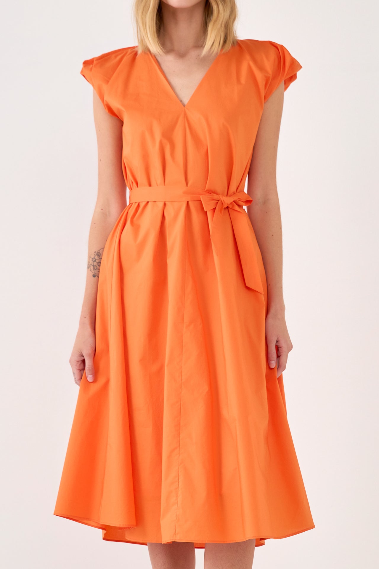 ENGLISH FACTORY - Puffy Sleeve Midi Dress - DRESSES available at Objectrare