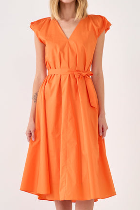 ENGLISH FACTORY - Puffy Sleeve Midi Dress - DRESSES available at Objectrare