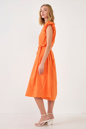 ENGLISH FACTORY - Puffy Sleeve Midi Dress - DRESSES available at Objectrare