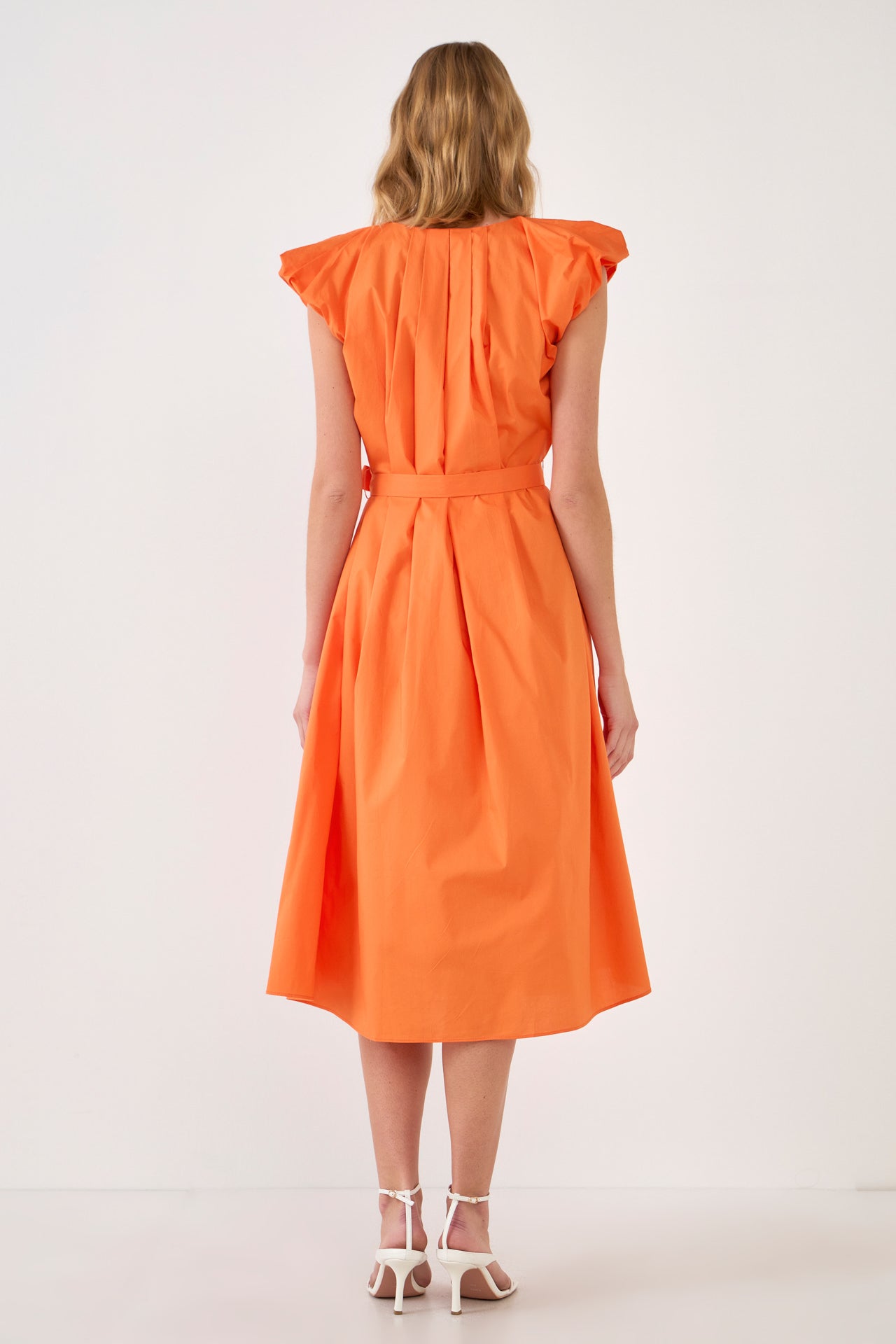 ENGLISH FACTORY - Puffy Sleeve Midi Dress - DRESSES available at Objectrare