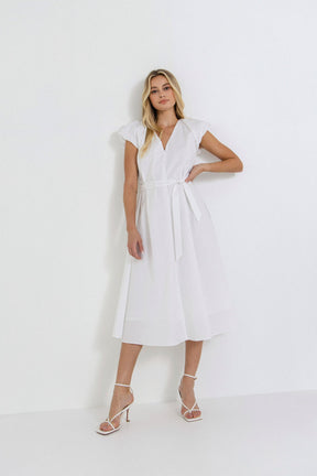 ENGLISH FACTORY - Puffy Sleeve Midi Dress - DRESSES available at Objectrare