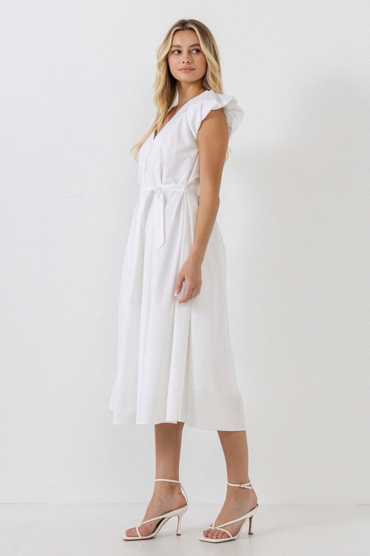 ENGLISH FACTORY - Puffy Sleeve Midi Dress - DRESSES available at Objectrare