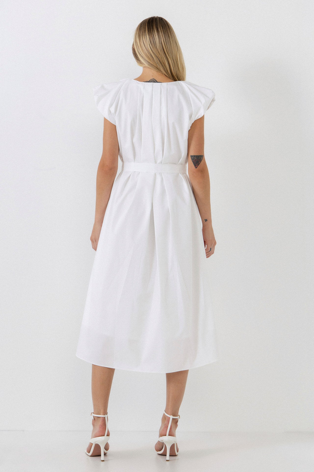 ENGLISH FACTORY - Puffy Sleeve Midi Dress - DRESSES available at Objectrare
