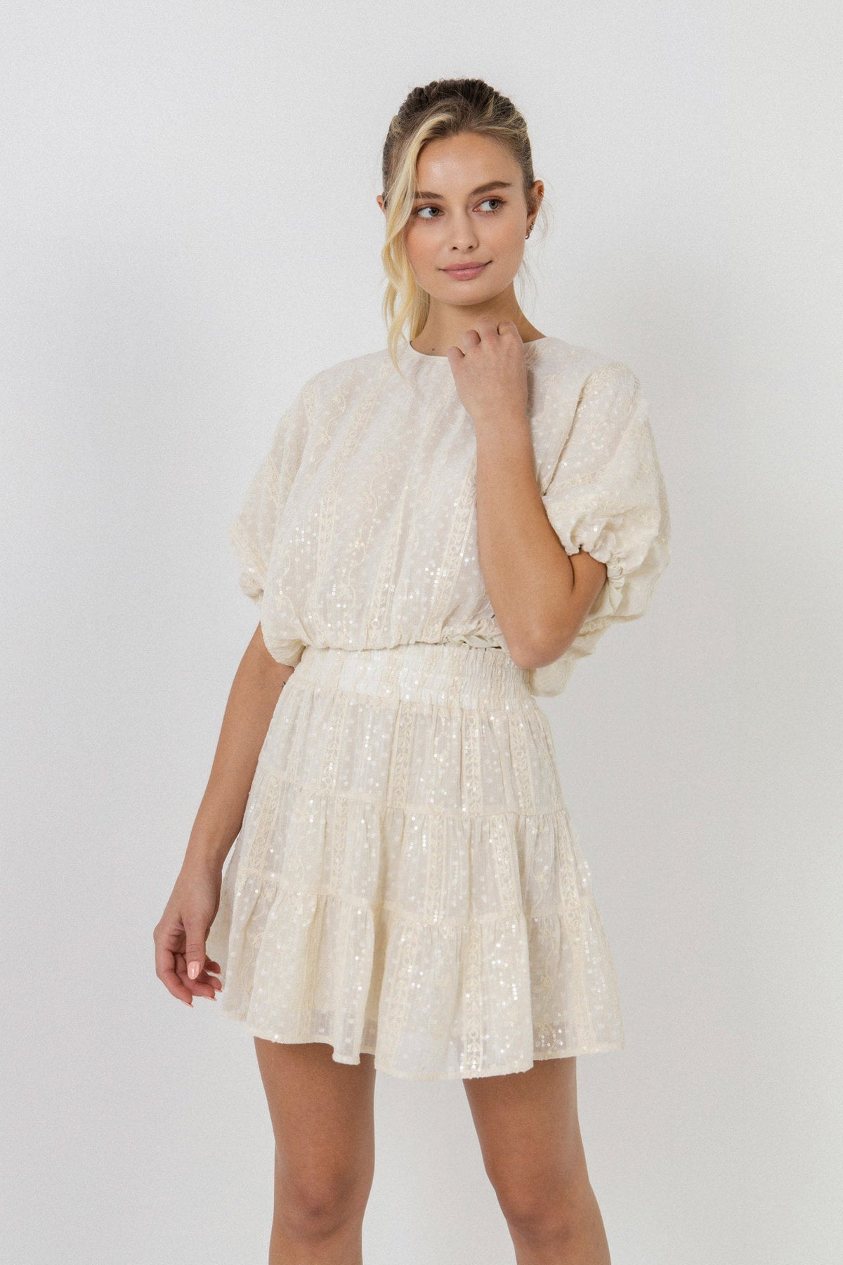 FREE THE ROSES - Embroidered Sequins Top - TOPS available at Objectrare