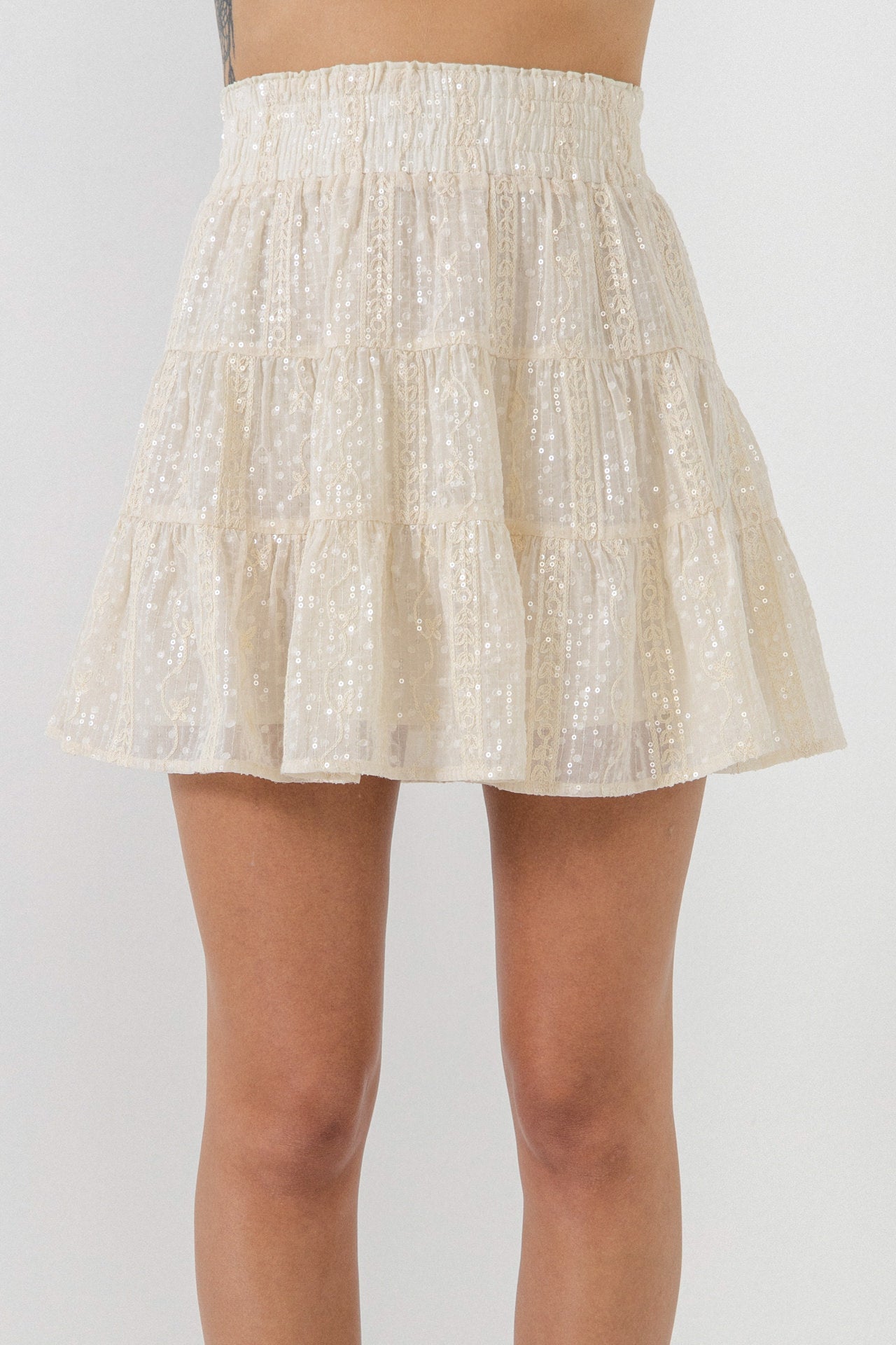 FREE THE ROSES - Free The Roses - Embroidered Sequins Skirt - SKIRTS available at Objectrare