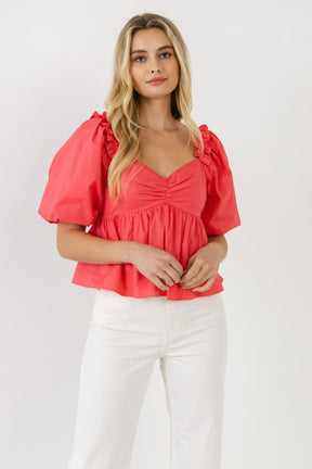 ENGLISH FACTORY - Sweet Heart To with Ruffle Detail - TOPS available at Objectrare