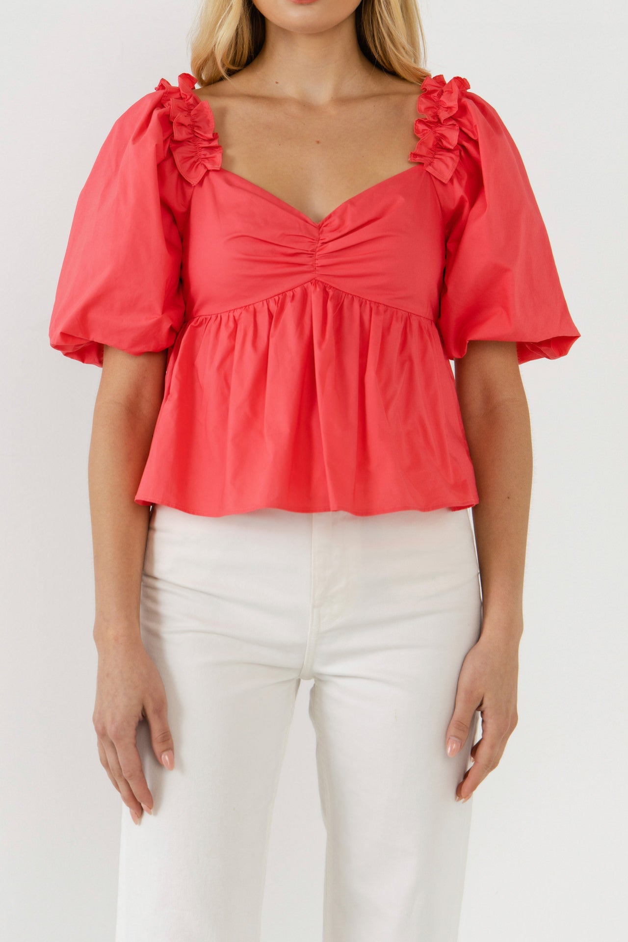 ENGLISH FACTORY - Sweet Heart To with Ruffle Detail - TOPS available at Objectrare