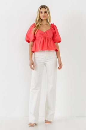 ENGLISH FACTORY - Sweet Heart To with Ruffle Detail - TOPS available at Objectrare