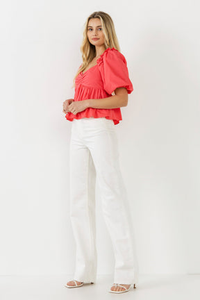 Sweet Heart To with Ruffle Detail