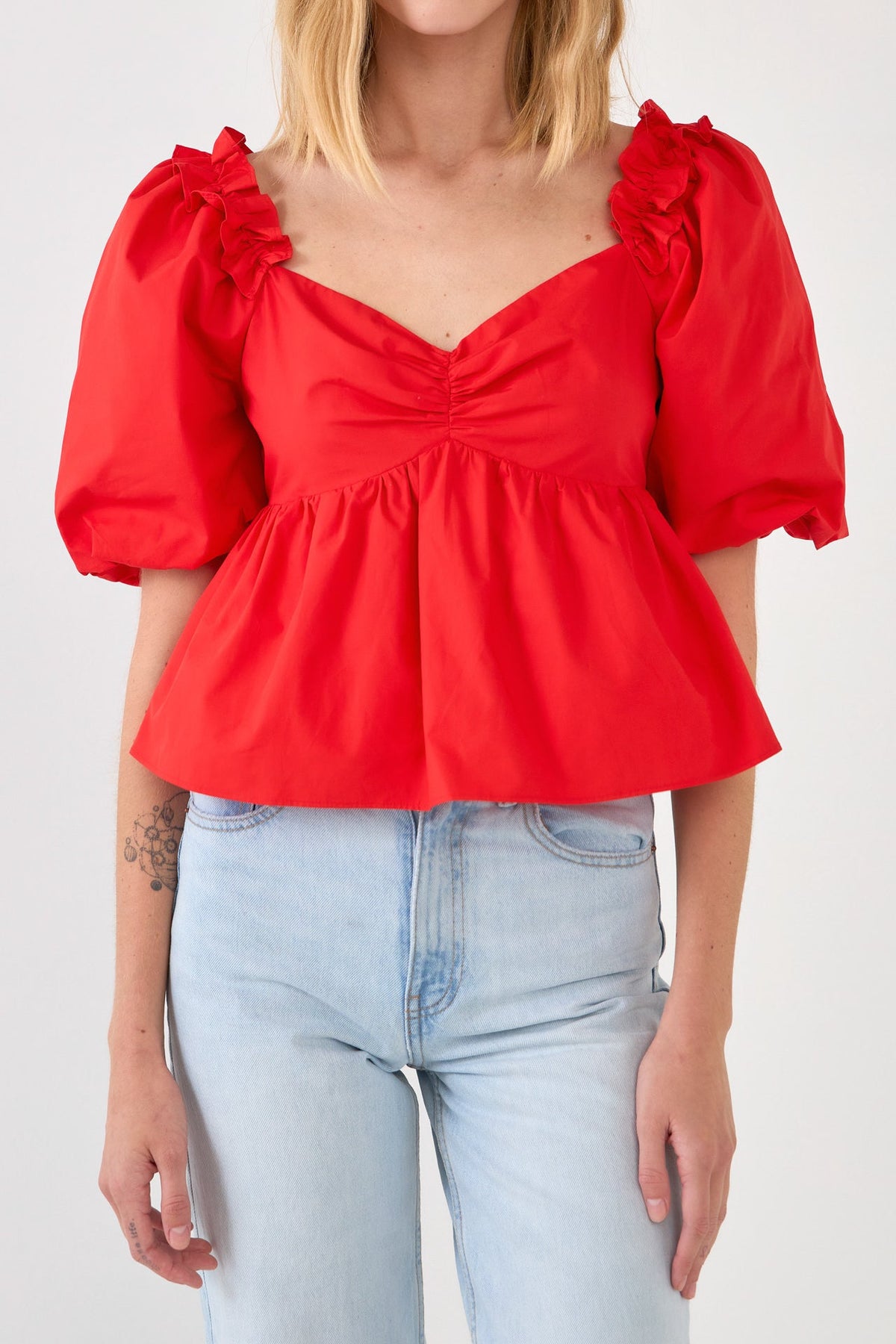 ENGLISH FACTORY - English Factory - Sweet Heart To with Ruffle Detail - TOPS available at Objectrare