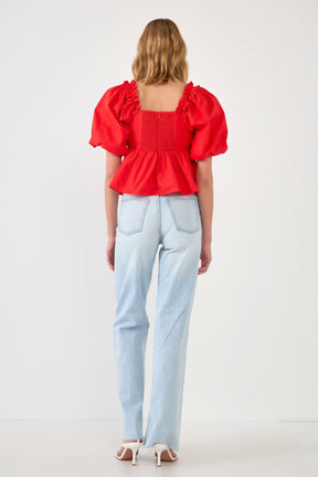 ENGLISH FACTORY - Sweet Heart To with Ruffle Detail - TOPS available at Objectrare