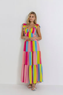 ENDLESS ROSE - Ombre Stripe Maxi Dress - DRESSES available at Objectrare
