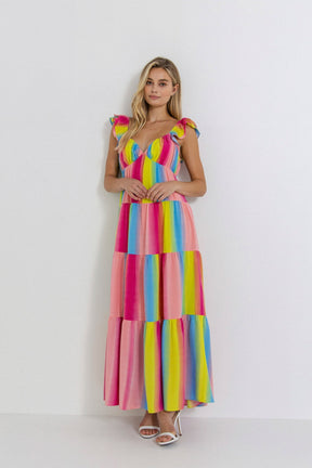 ENDLESS ROSE - Ombre Stripe Maxi Dress - DRESSES available at Objectrare