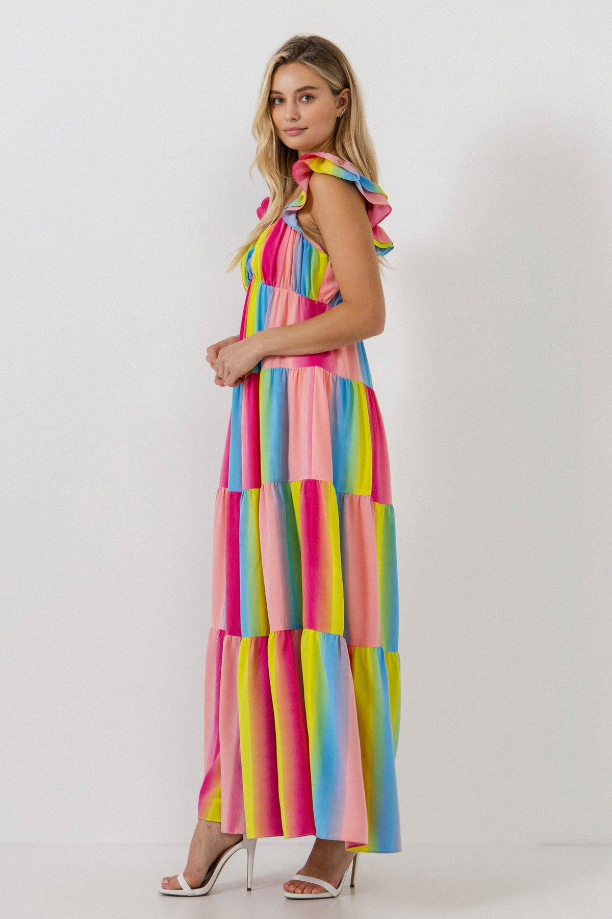 ENDLESS ROSE - Ombre Stripe Maxi Dress - DRESSES available at Objectrare