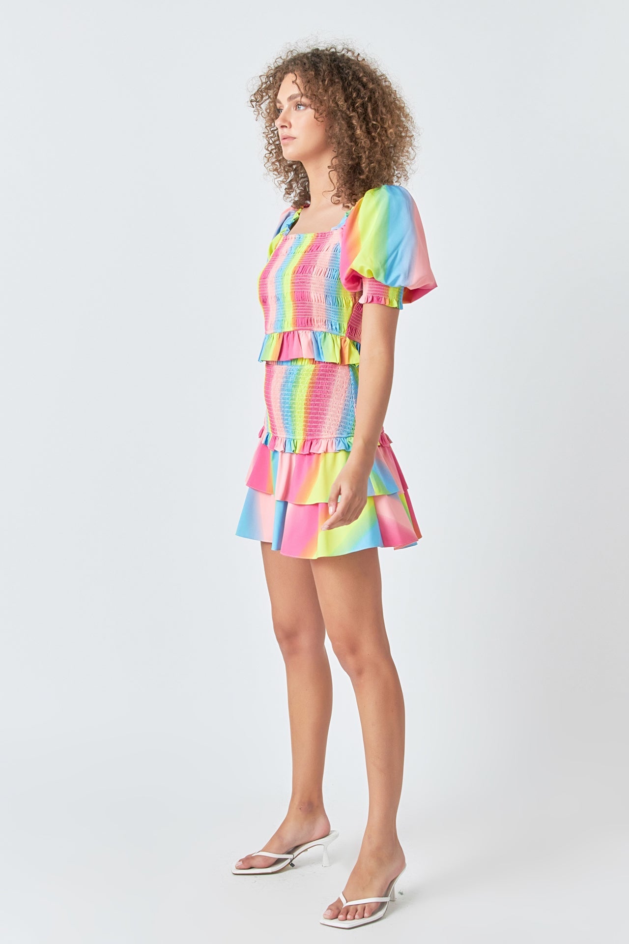 ENDLESS ROSE - Ombre Stripe Smocked Top - TOPS available at Objectrare