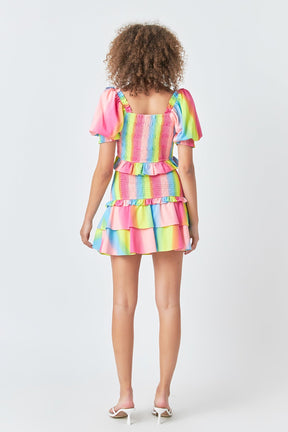 ENDLESS ROSE - Endless Rose - Ombre Stripe Smocked Skirt - SKIRTS available at Objectrare