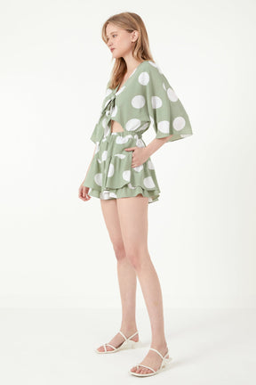 FREE THE ROSES - Knotted Front Romper with Ruffle - ROMPERS available at Objectrare