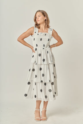 ENGLISH FACTORY - Polka-dot Midi Dress - DRESSES available at Objectrare