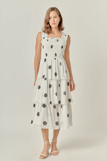 ENGLISH FACTORY - Polka-dot Midi Dress - DRESSES available at Objectrare
