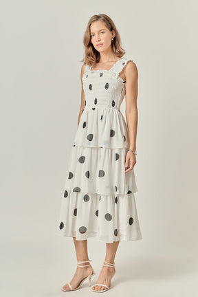 ENGLISH FACTORY - Polka-dot Midi Dress - DRESSES available at Objectrare