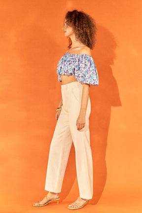 ENDLESS ROSE - Floral Satin Effect Crop Top - TOPS available at Objectrare