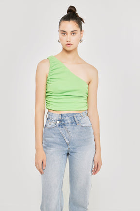 GREY LAB - Grey Lab - Ruched One Shoulder Crop Top - TOPS available at Objectrare