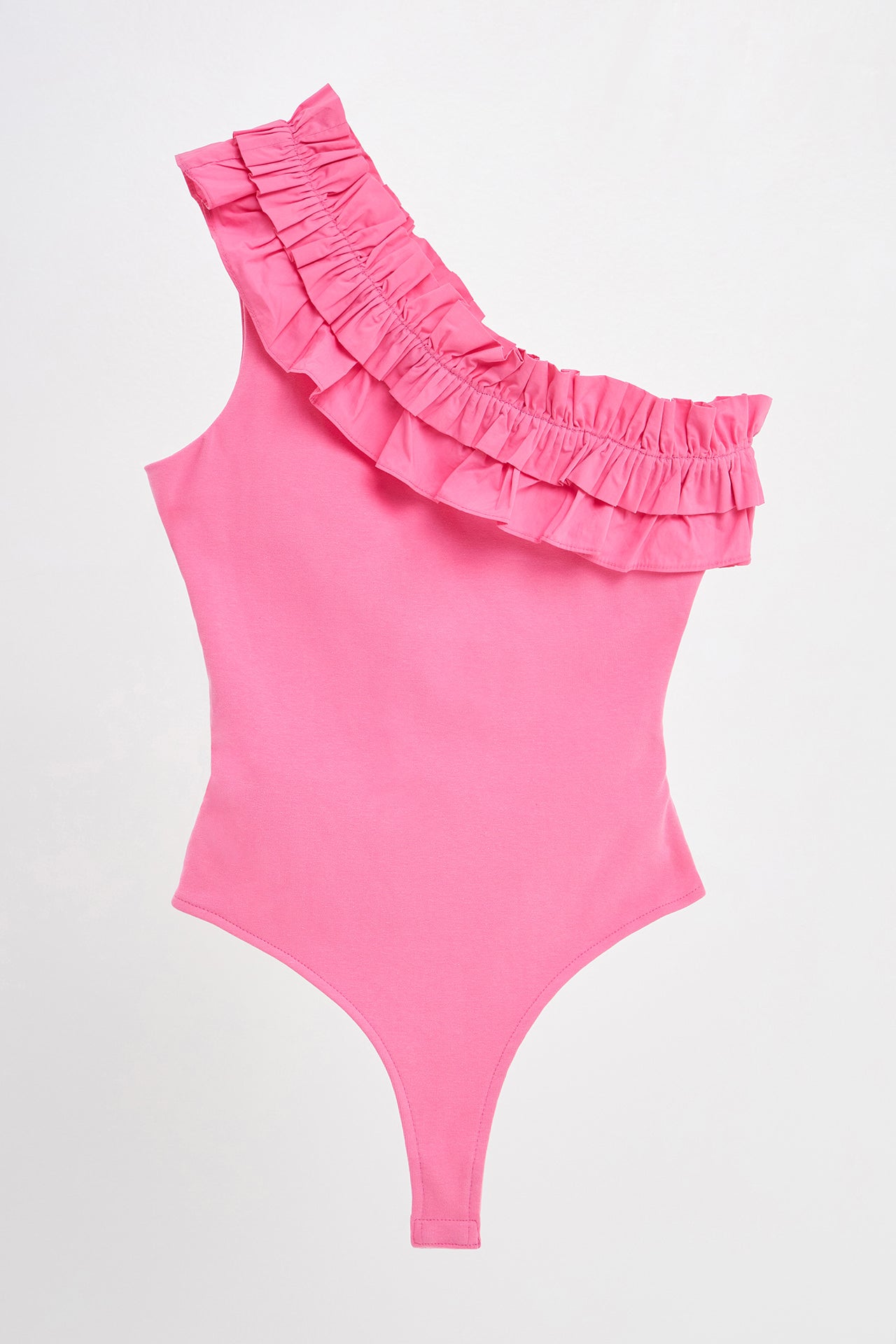 Endless Rose - Ruffled Asymmetrical Bodysuit - Final Sale