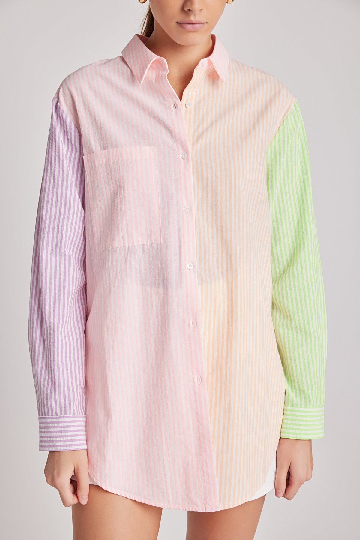 ENGLISH FACTORY - Striped Color Block Shirts - SHIRTS & BLOUSES available at Objectrare