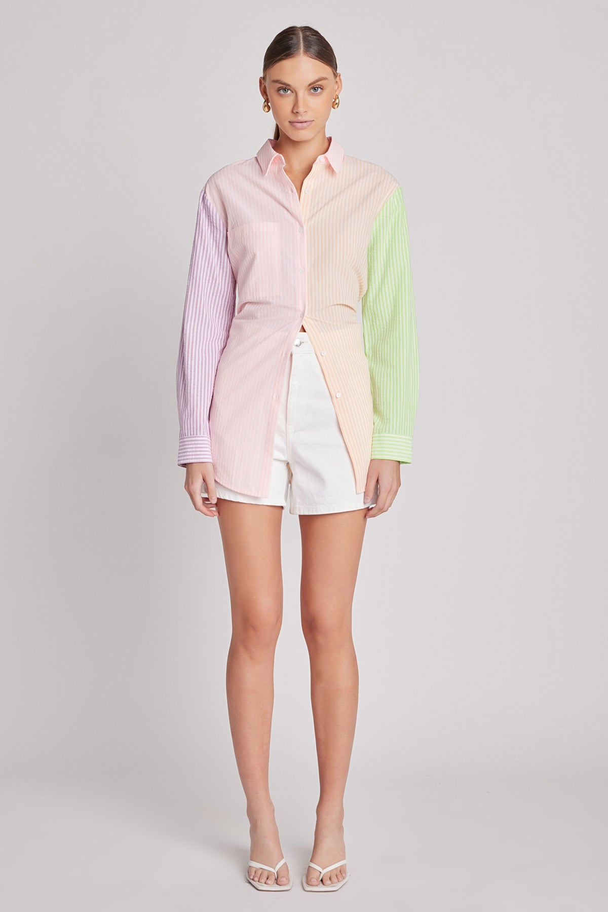 ENGLISH FACTORY - Striped Color Block Shirts - SHIRTS & BLOUSES available at Objectrare