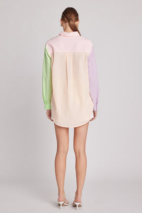 ENGLISH FACTORY - Striped Color Block Shirts - BLOUSES available at Objectrare