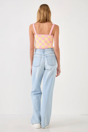 ENGLISH FACTORY - WOMEN CHECKERED KNIT SHIRT - SWEATERS & KNITS available at Objectrare