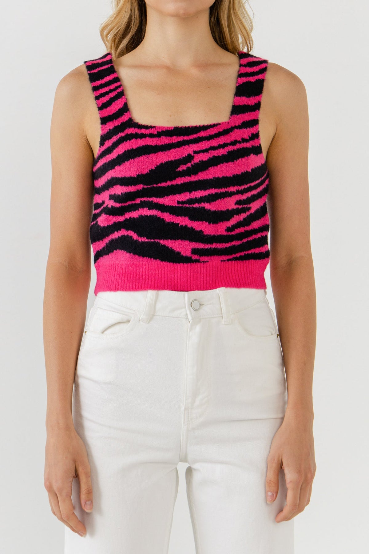 ENGLISH FACTORY - English Factory - Tiger Knit Tank Top - SWEATERS & KNITS available at Objectrare