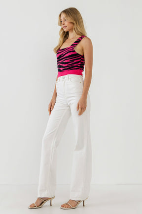 ENGLISH FACTORY - Tiger Knit Tank Top - SWEATERS & KNITS available at Objectrare