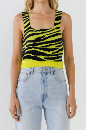 ENGLISH FACTORY - Tiger Knit Tank Top - SWEATERS & KNITS available at Objectrare