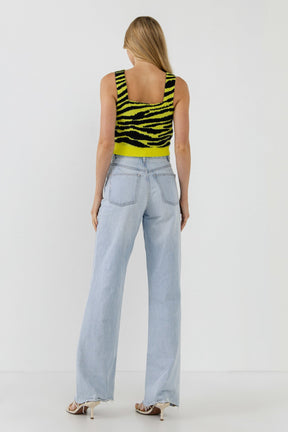 ENGLISH FACTORY - Tiger Knit Tank Top - SWEATERS & KNITS available at Objectrare