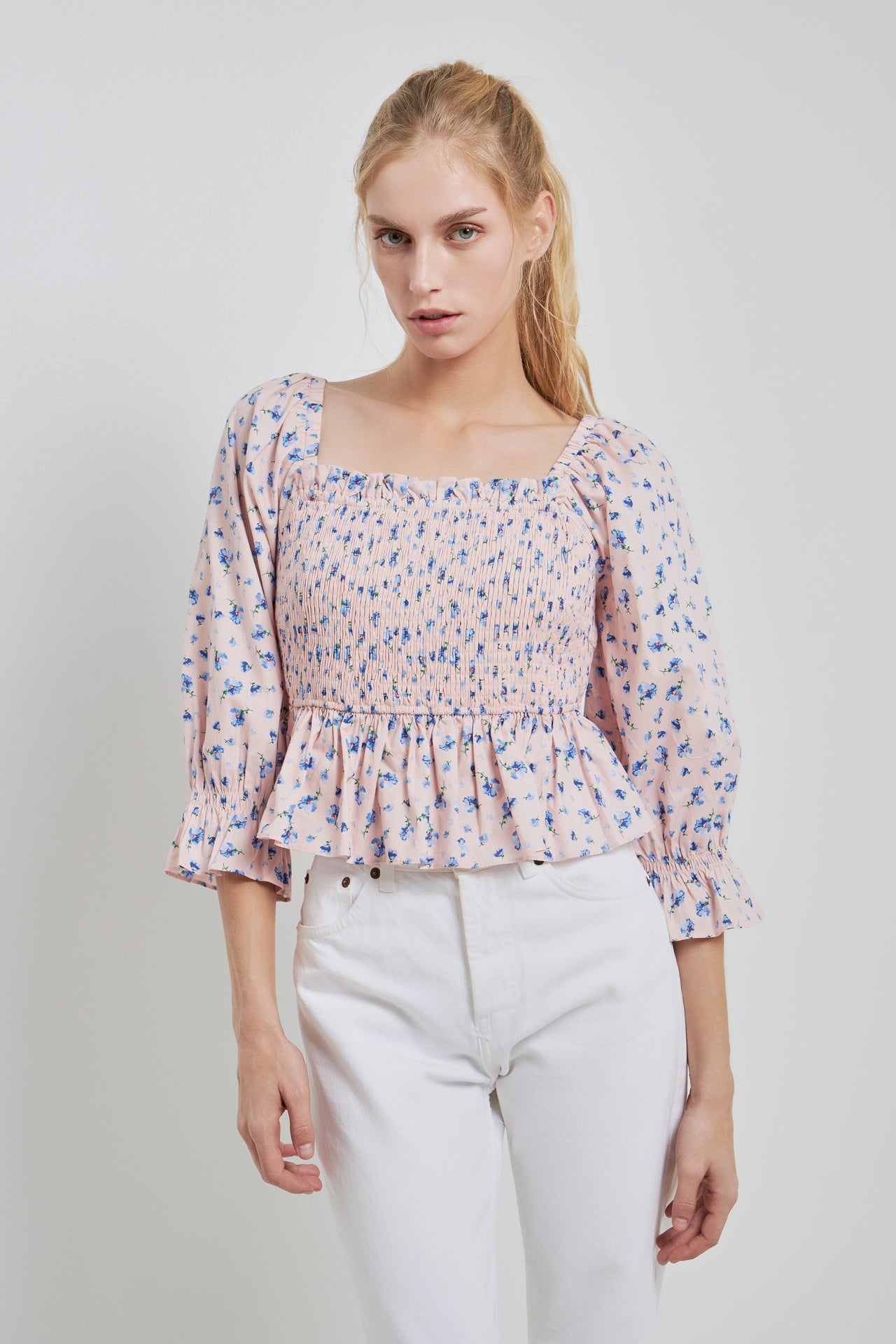 ENGLISH FACTORY - Floral Smocked Top - TOPS available at Objectrare