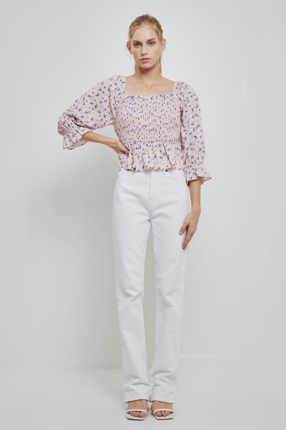 ENGLISH FACTORY - Floral Smocked Top - TOPS available at Objectrare
