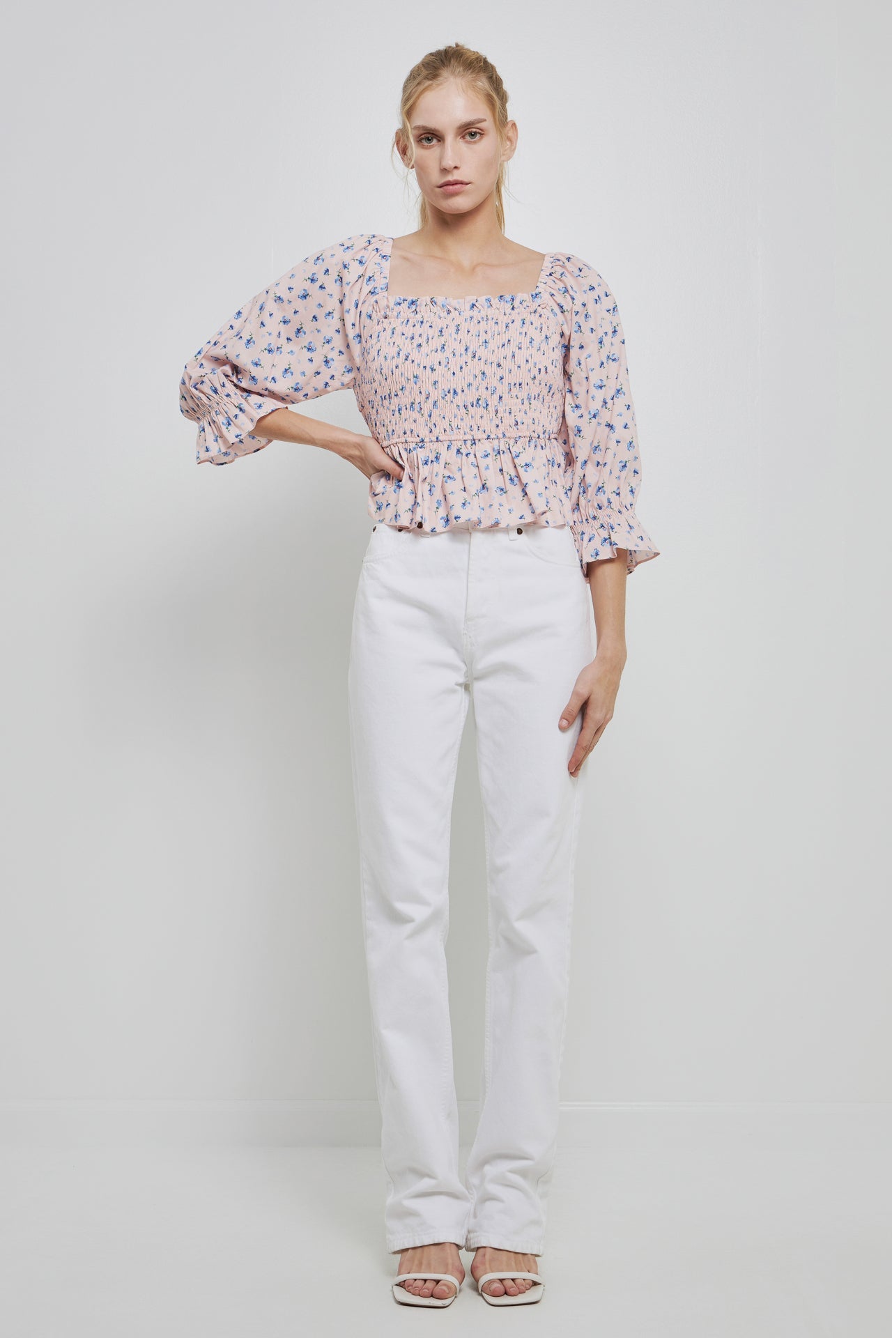 ENGLISH FACTORY - Floral Smocked Top - TOPS available at Objectrare