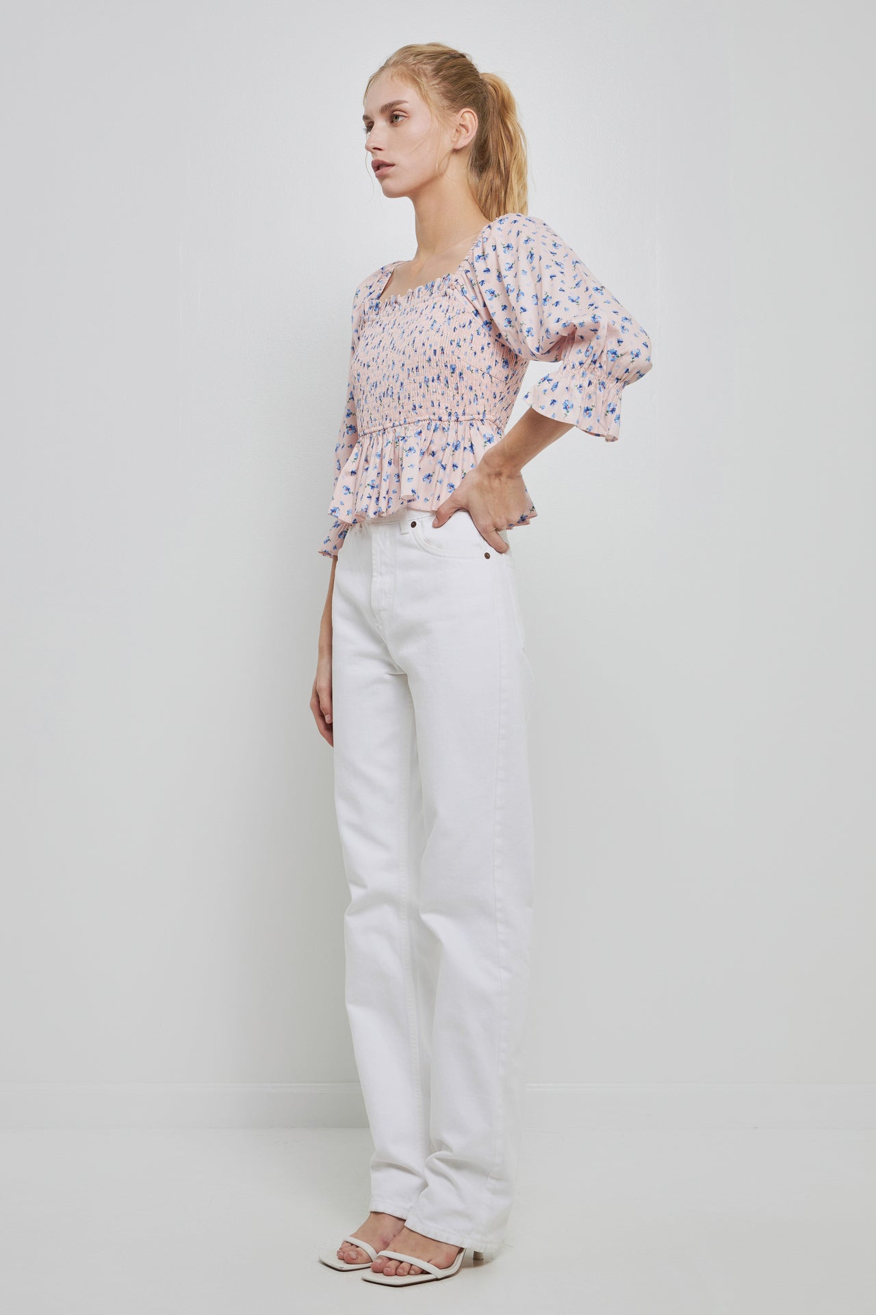 ENGLISH FACTORY - Floral Smocked Top - TOPS available at Objectrare