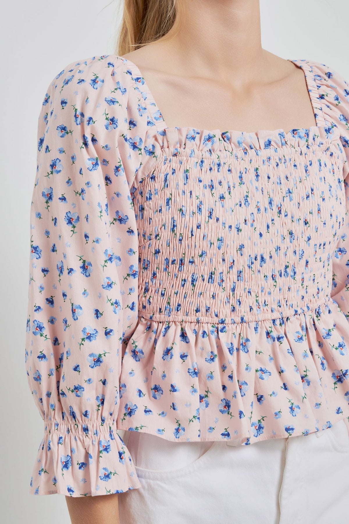 ENGLISH FACTORY - Floral Smocked Top - TOPS available at Objectrare