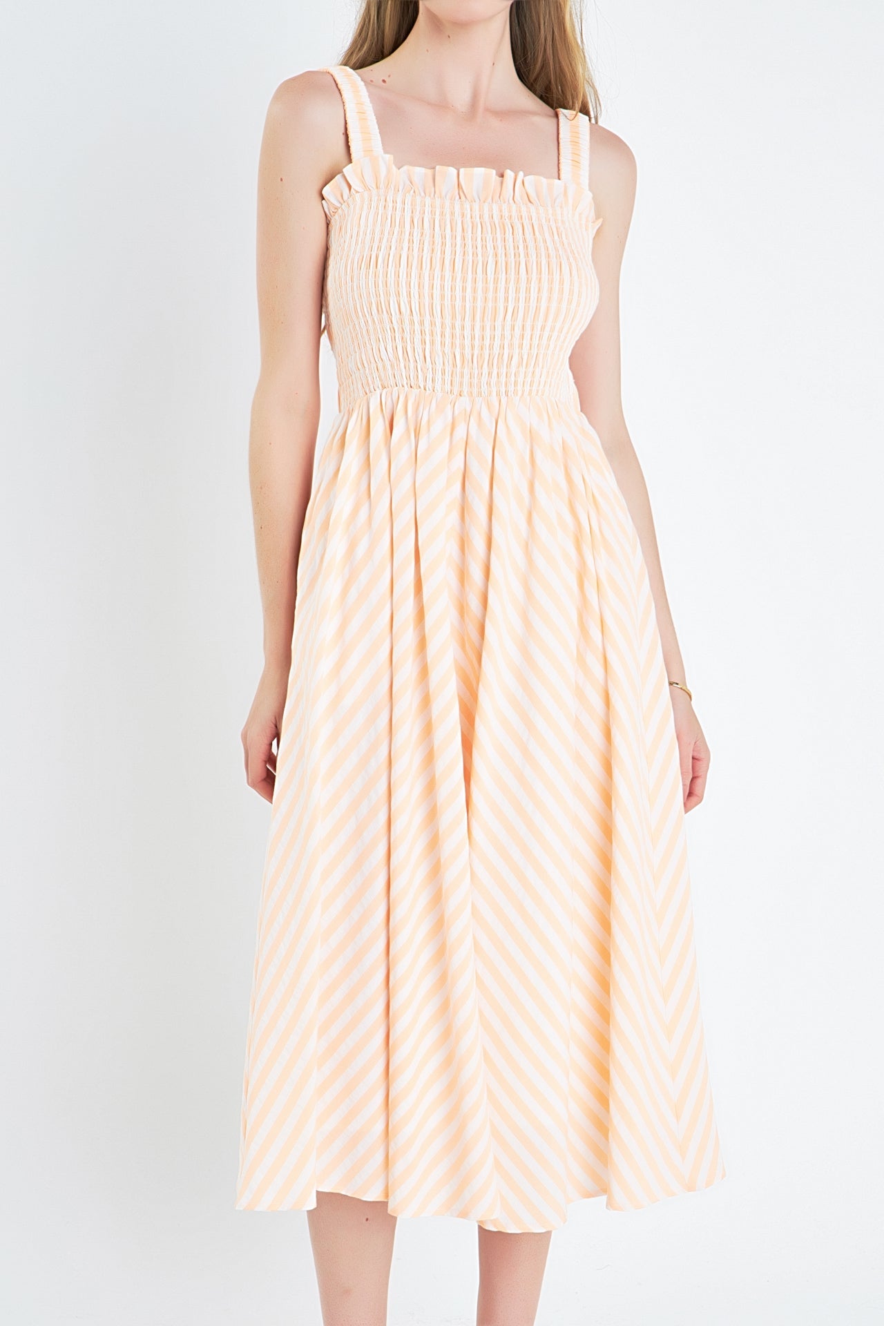 ENGLISH FACTORY - English Factory - Striped Smocked Midi Dress - DRESSES available at Objectrare